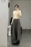 SWAYING/KNIT Crease Cocoon Wide Leg Pants SW22AW3B28 Grey PS51